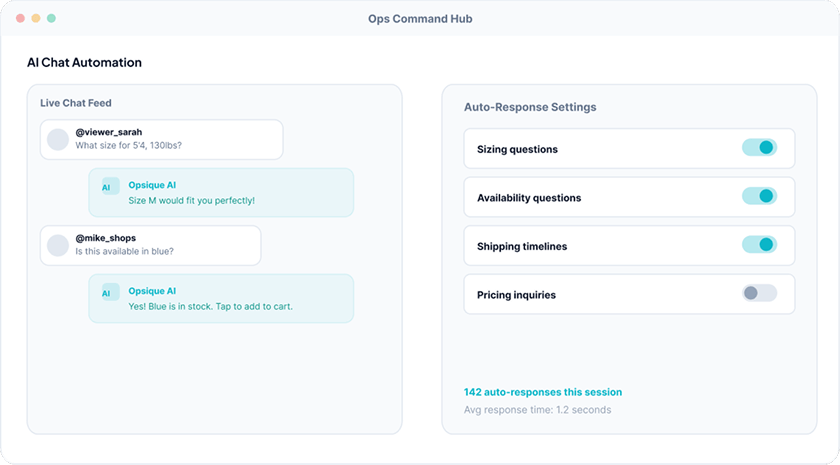 Opsique AI chat automation preview